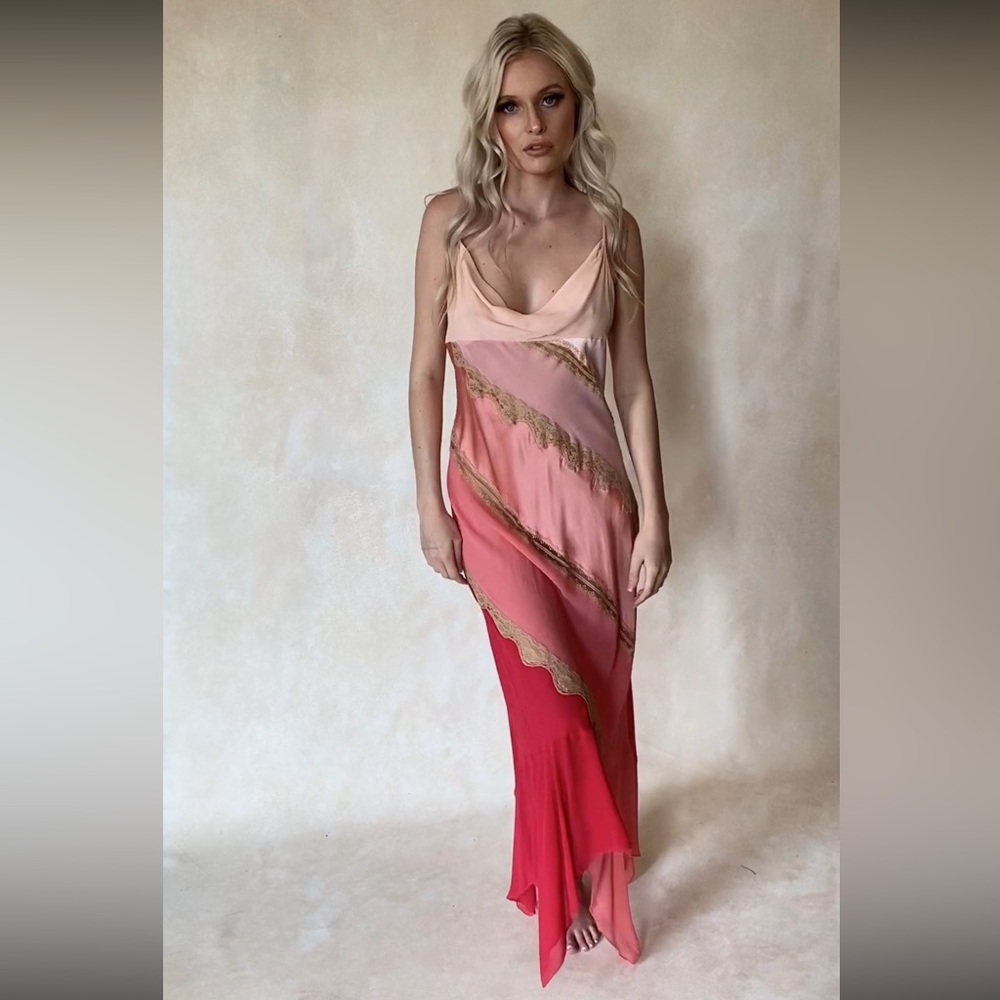RARE VS Vintage Pink Silk Bias Cut Dress